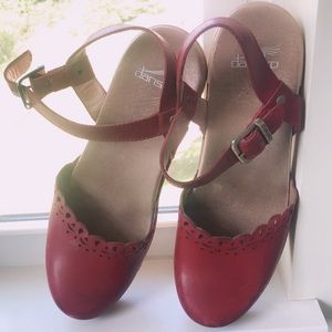 Dansko red clog sandals